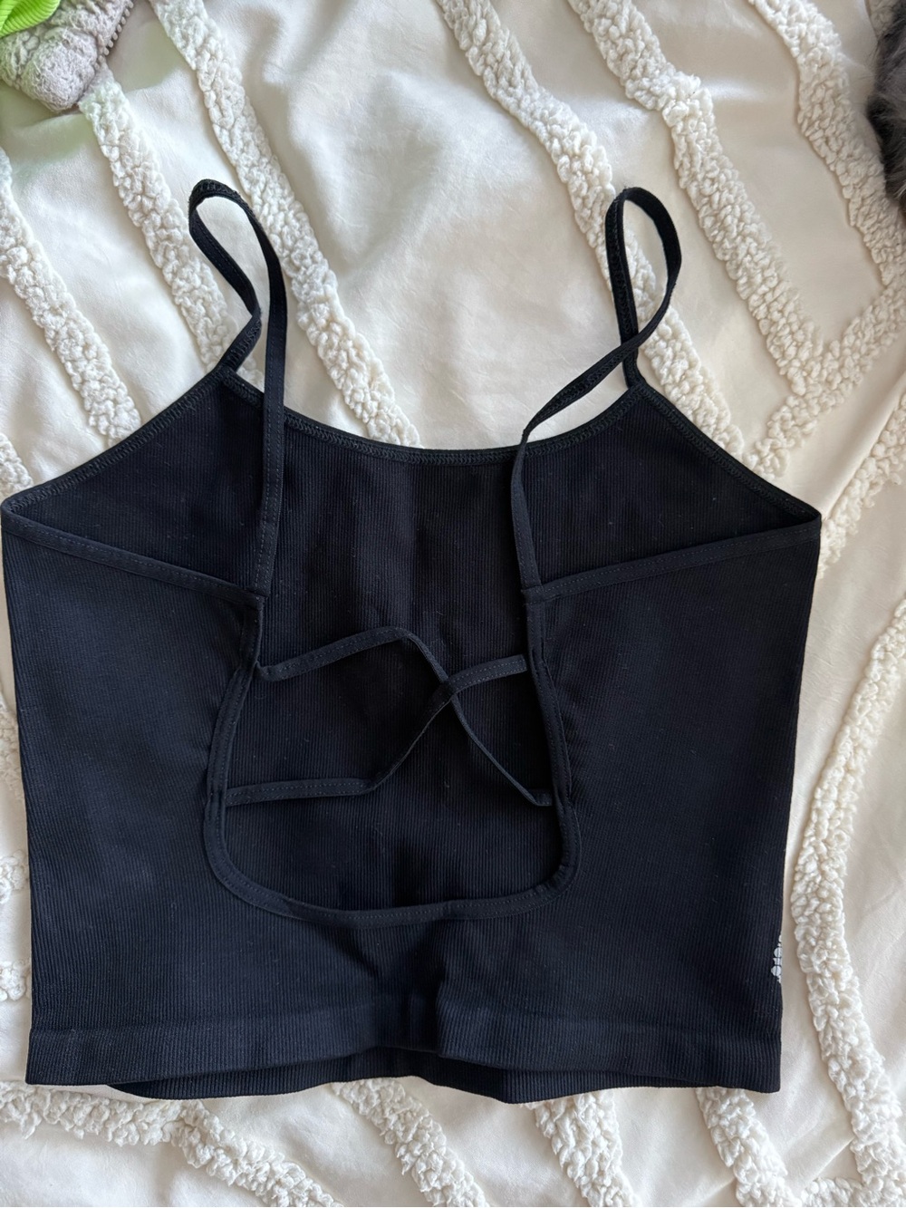 Free People Black Strappy Ribbed Tank